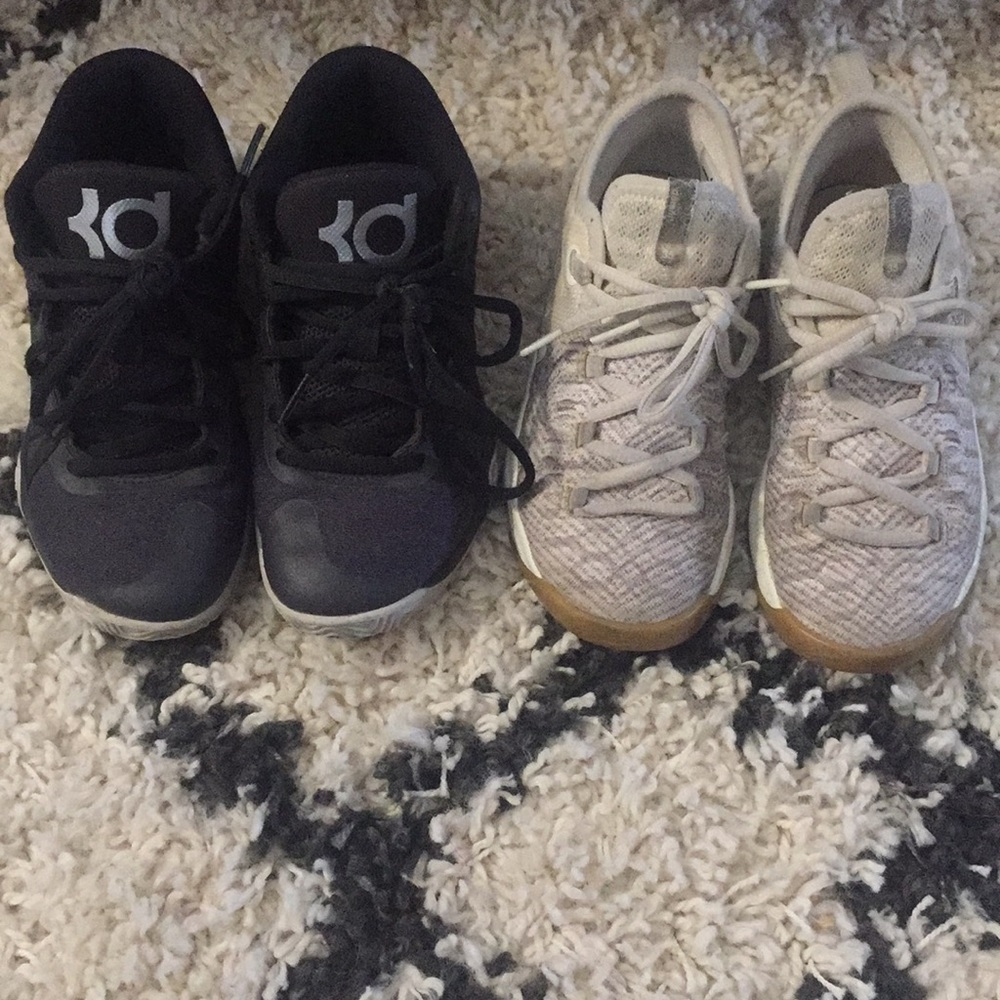 2 pairs of little boys size 13 KD Nike sneakers